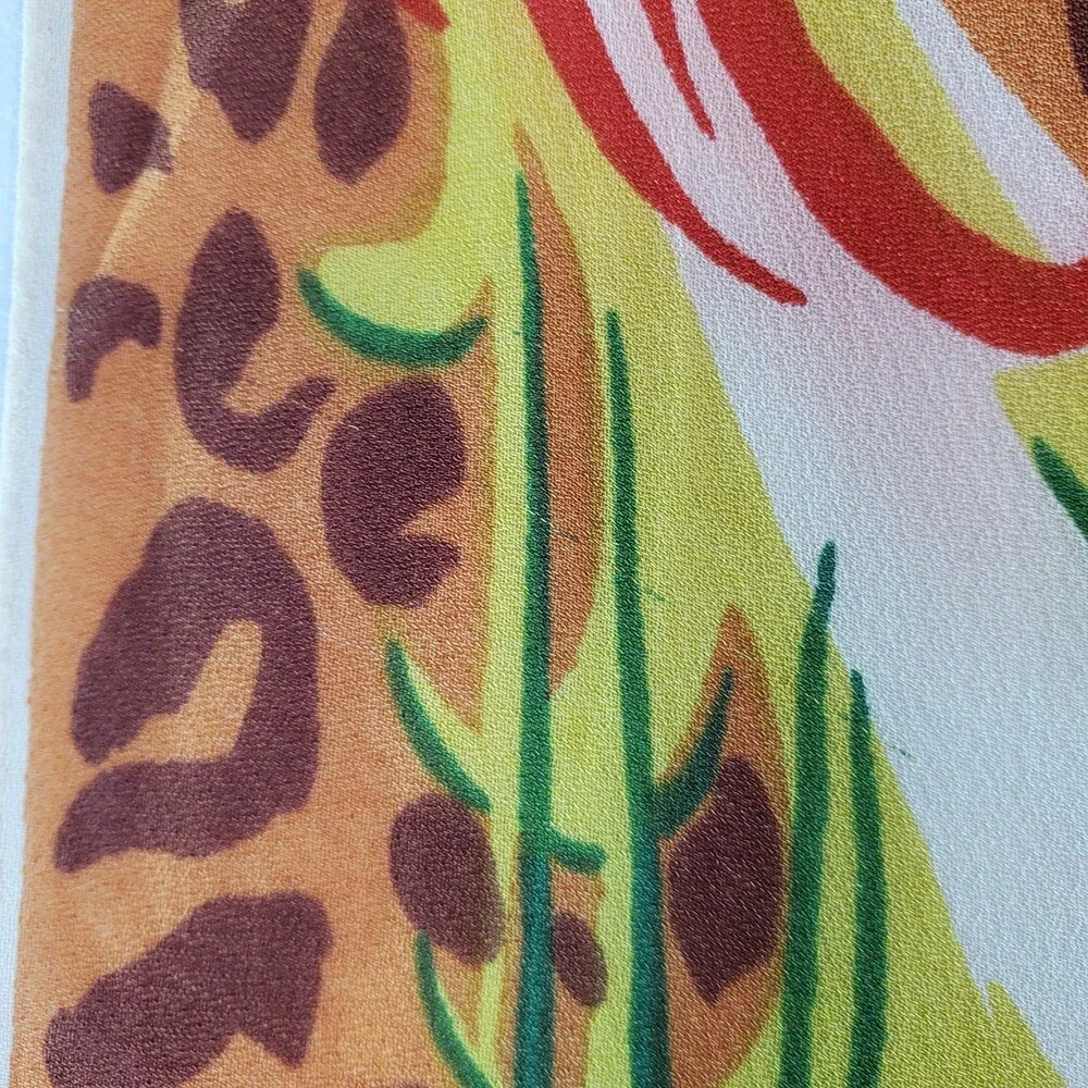 Peter Todd Mitchell Scarf Jungle Animal Print Vintage Leopard Native Tiger